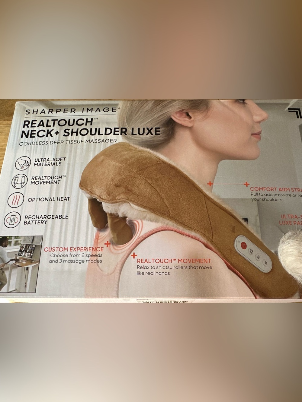 Sharper Image RealTouch Neck & Shoulder Massager in Chestnut